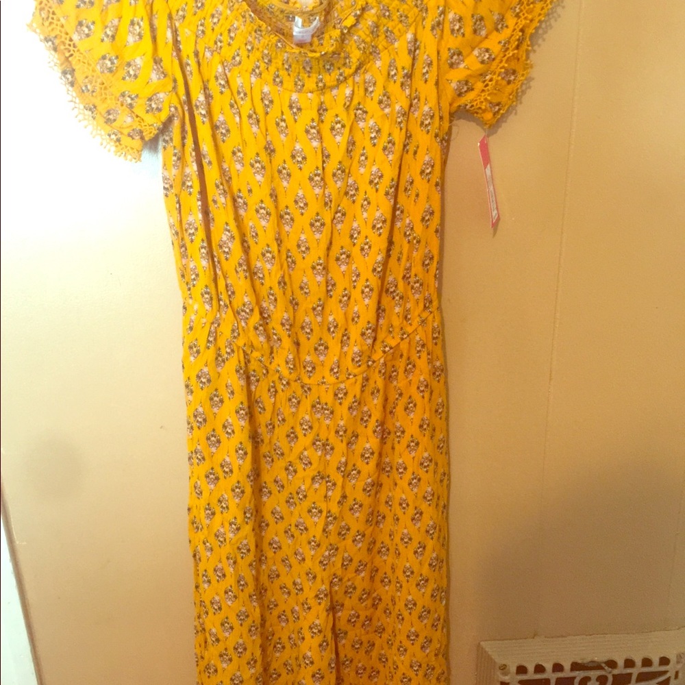 Floral Marigold color jumpsuit